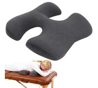 Breast Support Pillow, T-Shape Face-Down Pillow with Hollow Design, Memory Foam Filling, 17.7 x 16.9 x 3.1 in, Soft Polyester Cover & Bolster for Home & SPA Relaxation