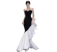 Breasted Evening Dress Temperament Toasting Dress Senior Sense of Black Banquet Slim Thin Fishtail Skirt
