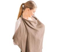 Breastfeeding Cover Nursing Cover, Muslin Cotton Soft Breathable Nursing Cover, Adjustable Strap Outdoor Privacy Mother Nursings Cloth(Camel)