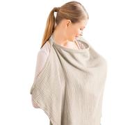 Breastfeeding Cover Nursing Cover, Muslin Cotton Soft Breathable Nursing Cover, Adjustable Strap Outdoor Privacy Mother Nursings Cloth(Khaki)