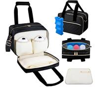 Breastmilk Cooler Bag with Ice Pack, Wearable Breast Pump Storage Bag, Insulated Bottle Travel Bag Compatible with Momcozy/Elvie/Willow, Fits Baby Bottles up to 9 Ounce with Shoulder Strap Black Mini