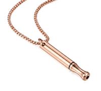 Breath Chain Smoking Ceasing Aid - Smokeless Chain with Stainless Steel Whistle, Rose Gold Breath Necklace as Cigarettes Replacement for Quitting, Mindfulness & Relaxation Companion, 5.1 x 0.8 cm