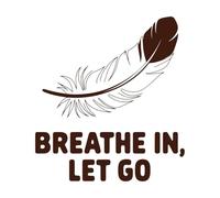 Breath in let go Feather Vinyl Wall Stickers 67.2x74.2cm Do not Damage The Wall Surface Coffee