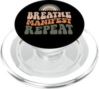 Breath Manifest Repeat Yoga Manifesting Affirmation PopSockets PopGrip for MagSafe