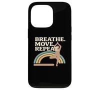 Breath Move Repeat Yoga Pose Rainbow Case for iPhone 13 Pro