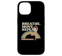 Breath Move Repeat Yoga Pose Rainbow Case for iPhone 14