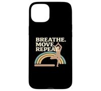 Breath Move Repeat Yoga Pose Rainbow Case for iPhone 15 Plus