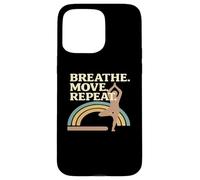 Breath Move Repeat Yoga Pose Rainbow Case for iPhone 15 Pro Max