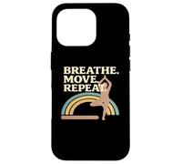 Breath Move Repeat Yoga Pose Rainbow Case for iPhone 16 Pro