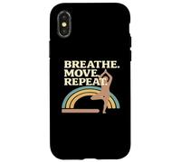 Breath Move Repeat Yoga Pose Rainbow Case for iPhone X/XS