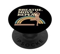 Breath Move Repeat Yoga Pose Rainbow PopSockets Adhesive PopGrip