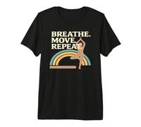 Breath Move Repeat Yoga Pose Rainbow Premium T-Shirt