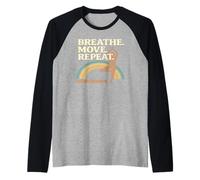 Breath Move Repeat Yoga Pose Rainbow Raglan Baseball Tee