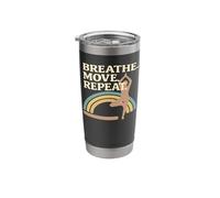 Breath Move Repeat Yoga Pose Rainbow Stainless Steel Insulated Tumbler