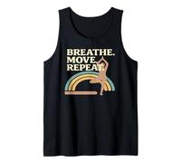 Breath Move Repeat Yoga Pose Rainbow Tank Top