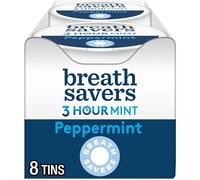 BREATH SAVERS Peppermint Sugar Free Breath Mints Tins, 1.27 oz (8 Count)
