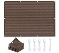 Breathable 1.2x1.2m Sun Shade Sail with Eyelets, UV Protection, No Drill, Wind Block for Balcony, Garden, Patio - Brown Outdoor