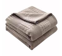Breathable 100% Cotton Summer Blanket for Hot Sleepers Lightweight Japanese Style Luxury Throws for Bed Couch and Sofa Portable Soft Thermal Blanket Cooling Blanket (Gray 200x230cm)