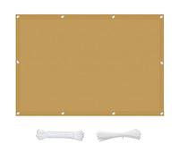 Breathable 2.8 x 5.5m Patio Canopy 95% UV Protection Square Outdoor Awning for Terrace & Parties Khaki Includes 1 x 5m Ropes for Easy Setup