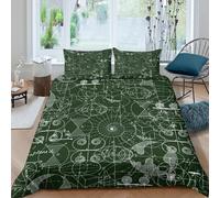Breathable 3D Print Microfiber mathematical diagrams Duvet Cover All Season Soft Bedding Set w/ Pillowcases geometric Quilt Cover Set Easy Care, Washable for Kids Boys Girls Super king（260x220cm）