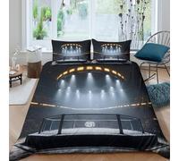 Breathable 3D Print Microfiber MMA arena Duvet Cover All Season Soft Bedding Set with Pillowcases sports event style Quilt Cover Sets Easy Care Machine Washable for Kids Boys Girls Double（200x200cm）