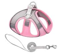 Breathable Adjustable Pet Harness Dog Vest Harness Dog Harness Soft Mesh Reflective Breathable Vest Harnesses Easy Walk Harness With Buckle For Small And Medium Dogs Comfortable Dog Vest Harness(Pink