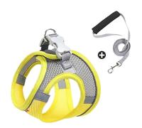 Breathable Adjustable Pet Harness Dog Vest Harness Dog Harness Soft Mesh Reflective Breathable Vest Harnesses Easy Walk Harness With Buckle For Small And Medium Dogs Comfortable Dog Vest Harness(Yello