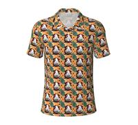 Breathable and comfortable versatile short-sleeve polo shirt with guinea pig design, Black, L