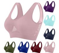 Breathable Anti-Sagging Sports Bra for Women Plus Size Wireless Bras with Cooling Lift-Up Air Tech Mesh High Support, #G04-pink, M