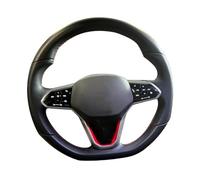 Breathable Anti-slip Protector Car Steering Wheel Cover Braid Non-Slip Microfiber Leather For VW For Passat B9 For Tiguan For Atlas For Golf 8 For Mk8(Black)