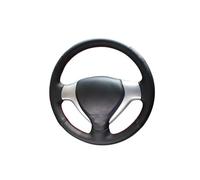 Breathable Anti-slip Protector Car Steering Wheel Cover DIY Hand Stitch Black PU Microfiber Leather For Jazz For Fit 2005 2006 2007 2008(Red)