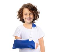 Breathable Arm Sling for Kids, Breathable Mesh Adjustable Support Arm Sling for Children, Support Stabiliser for Arms, Wrist, Elbow, Shoulder Injuries (Blue, S)