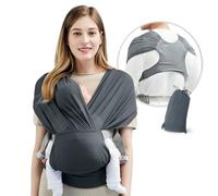 Breathable Baby Carrier Newborn from Birth Up to 15 Kg, Hands-Free Newborns Wrap Carrier, Stretchy Baby Sling for Newborns Toddlers Wrap Carrier Suitable for Summer (Gray,One Size)