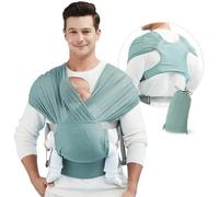 Breathable Baby Carrier Newborn from Birth Up to 15 Kg, Hands-Free Newborns Wrap Carrier, Stretchy Baby Sling for Newborns Toddlers Wrap Carrier Suitable for Summer (Green,One Size)