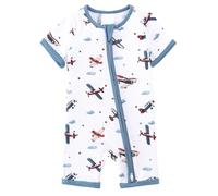 Breathable Baby Pajamas Set - Easy Change Diagonal Zipper, All-Season Cotton-Alternative Sleepwear 100% Fiber (0-24M)