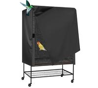 Breathable Black Birdcage Night Cover Covering Parrots Cage Canopy For Cockatiels Budgies And Conures Breathable Parrots Cage Cover