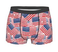 Breathable Boxers Briefs Mens America Flags Print Boxers Shorts Comfortable Boxer Hipsters L