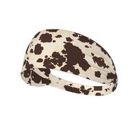 Breathable brown Cow Spots Print Headband for Sports - Stylish Sweatbands, Perfect for Yoga, Running, Cycling, and More