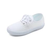 Breathable Canvas Shoes for Kids - Lightweight First Walking and Nursery Sneakers for Boys/Girls | (Sizes 22-41) White Indoor Dance Shoes, White5, 13 UK Child