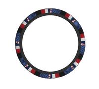 Breathable Car Steering Wheel Protector Usa America And Dominican Republic Dominicans Republic Flag Cars Accessory Universal Inner Ring Wheels Cover For Auto, Truck, Suv