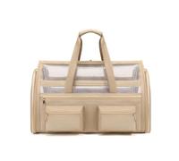 Breathable Cat Carrier Bag Large Space Travel Compatible for Pet transporter and Conveyor Moving Handbag Foldable Waterproof(Beige)