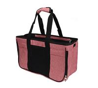 Breathable Cat Carrier Portable Prevent Escape for Small Pets (Pink with Black)