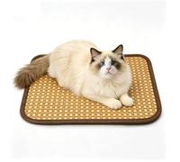 Breathable Cat Cooling Mat, Summer Pet Rattan Mat, Anti-Slip Double-Layer High-Resilience Sponge Pet Sleeping Pad(30 * 40cm)