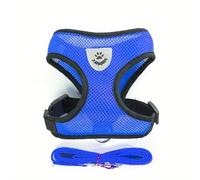 Breathable Cat Puppy Harness + Lead Free Same Colour, Small Animal, Anti-Pull, Adjustable, 2 Different Sizes: Small, Medium, 4 Colours to Choose From (Blue, S)