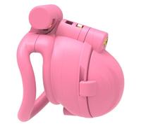 Breathable Chastity Lock for Men's Strength Training with 4 Fixed carabiners (42mm/45mm/48mm/52mm) (Pink, Arc Rings)