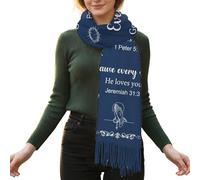 Breathable Christian Prayer Shawl - 27.5x70.8 Inch Soft Cotton, Cloth Christian Wrap Scarf | Scripture Wrap For Mother Prayer Christmas Worship Bible Study Religious Ceremony