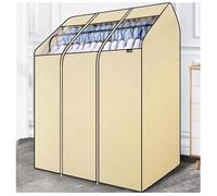Breathable Clothes Rail Cover with Zip Garment Rack Cover, Dustproof Garment Bag Coat Hanger Protector for Clothing Storage Rack Dust Cover Clothes Dustproof Clothes Rail Cover Double pole,110cm