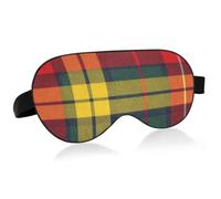 Breathable Cool Bird Eye Fabric Sleep Eye Mask One Size for All Head | Soft Cotton Filled Padding Soft Sleep Blindfold Office Midday Nap Break Buchanan Tartan Scottish Clan Family