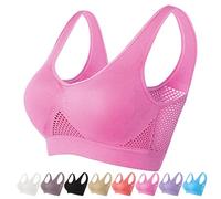 Breathable Cool Liftup Air Bra, 2025 New Large Size Air Bra Breathable and Comfortable Mesh Sports Bra for Women Plus Size Bras for Women No Underwire UK Pink XL