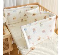 Breathable Cot Bumper and Toddler Bed Guard Set - Soft Padded Side Protectors for Baby Cot Bed, Headboard Guard Design for Toddlers Kids Padded Side Protectors Protect Baby Boys Girls,N04,250×30cm